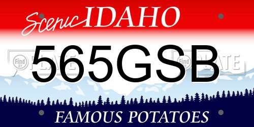 565GSB Idaho License Plate