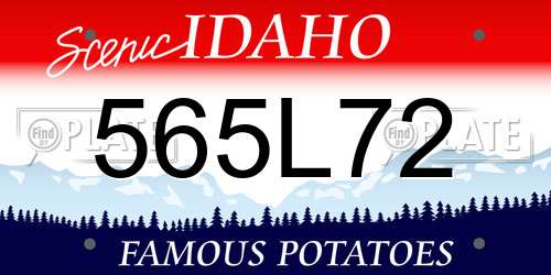 565L72 Idaho License Plate