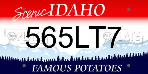 565LT7 Idaho License Plate