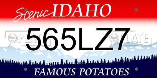565LZ7 Idaho License Plate