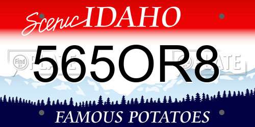565OR8 Idaho License Plate