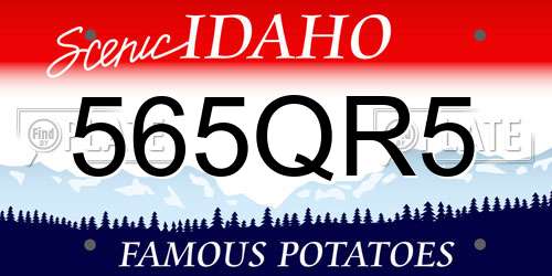 565QR5 Idaho License Plate