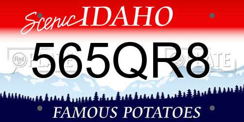565QR8 Idaho License Plate