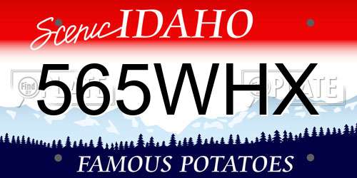 565WHX Idaho License Plate