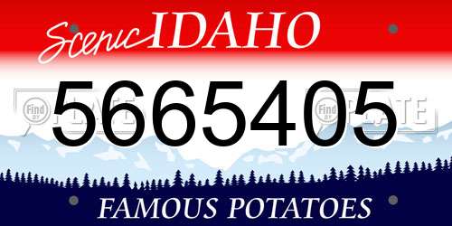 5665405 Idaho License Plate