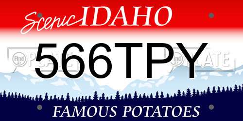 566TPY Idaho License Plate