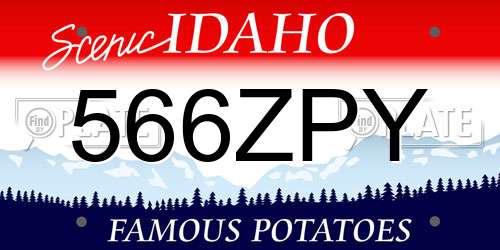 566ZPY Idaho License Plate