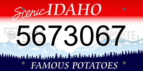 5673067 Idaho License Plate