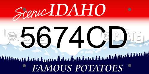 5674CD Idaho License Plate