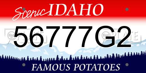 56777G2 Idaho License Plate