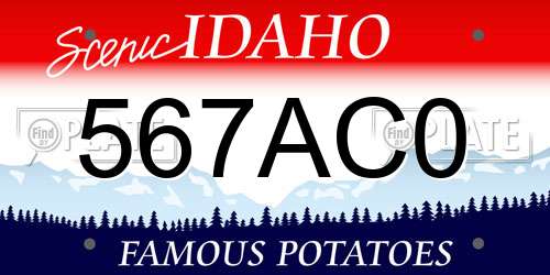 567AC0 Idaho License Plate