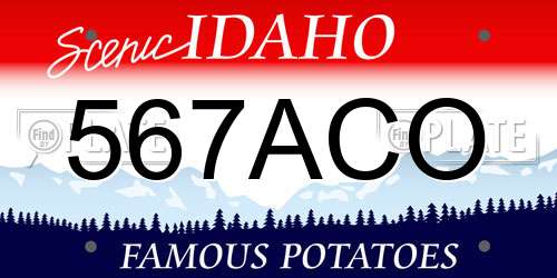 567ACO Idaho License Plate