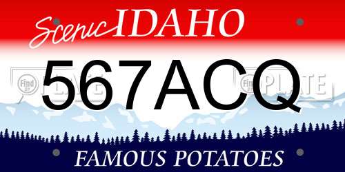 567ACQ Idaho License Plate