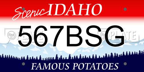 567BSG Idaho License Plate