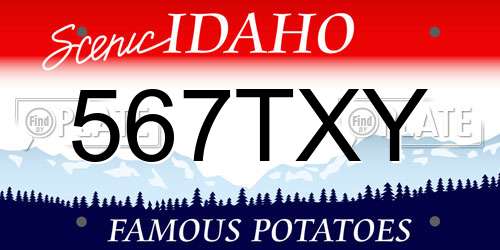 567TXY Idaho License Plate