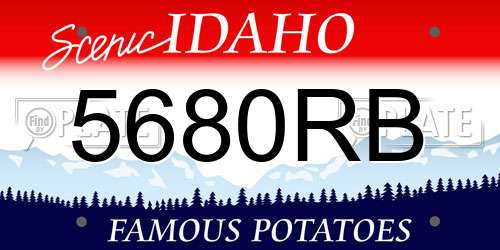 5680RB Idaho License Plate