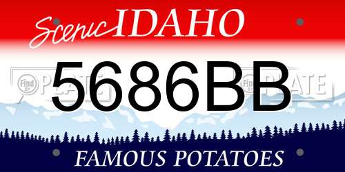 5686BB Idaho License Plate
