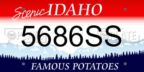 5686SS Idaho License Plate