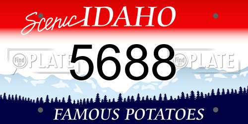 5688 Idaho License Plate
