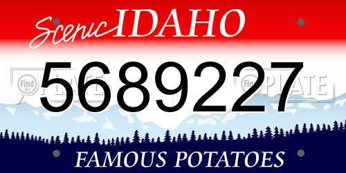 5689227 Idaho License Plate