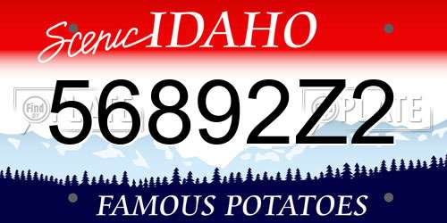 56892Z2 Idaho License Plate