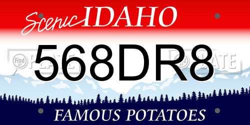 568DR8 Idaho License Plate