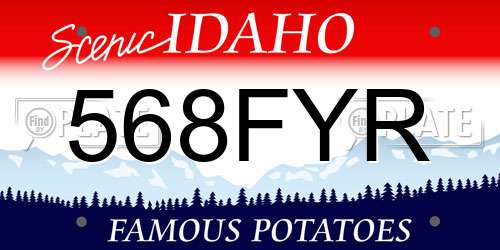 568FYR Idaho License Plate
