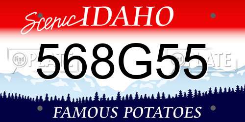 568G55 Idaho License Plate
