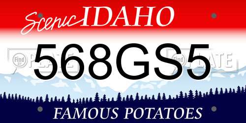 568GS5 Idaho License Plate