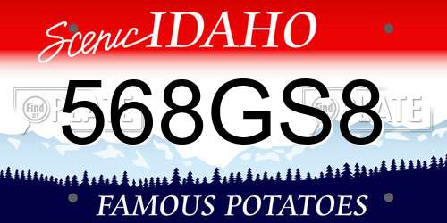 568GS8 Idaho License Plate