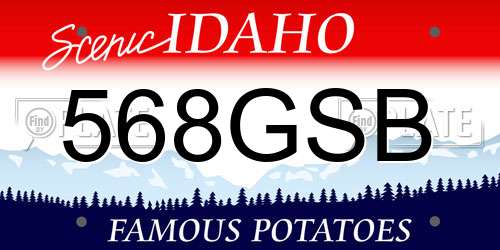 568GSB Idaho License Plate