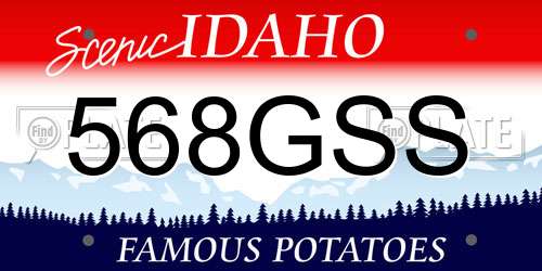 568GSS Idaho License Plate