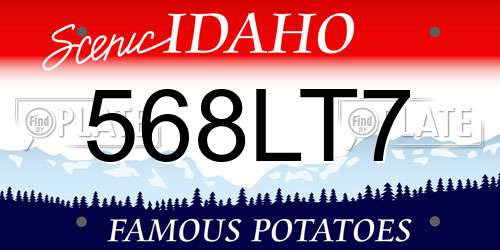 568LT7 Idaho License Plate