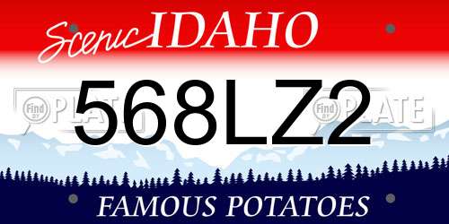 568LZ2 Idaho License Plate