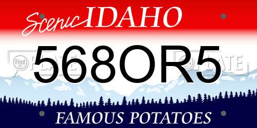 568OR5 Idaho License Plate