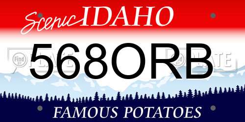 568ORB Idaho License Plate