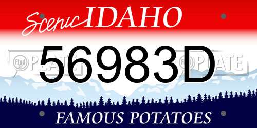 56983D Idaho License Plate