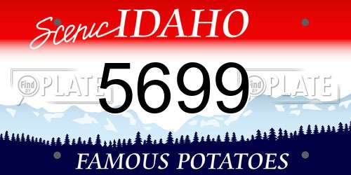 5699 Idaho License Plate