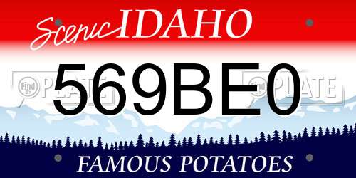 569BE0 Idaho License Plate