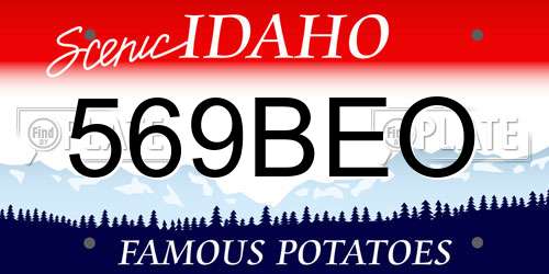 569BEO Idaho License Plate