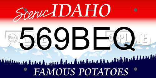 569BEQ Idaho License Plate