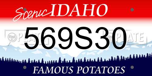 569S30 Idaho License Plate