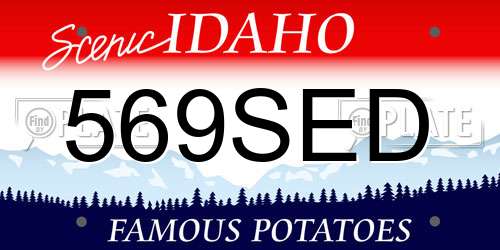 569SED Idaho License Plate