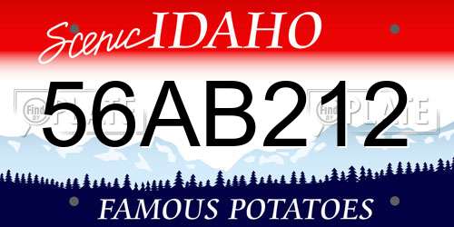 56AB212 Idaho License Plate