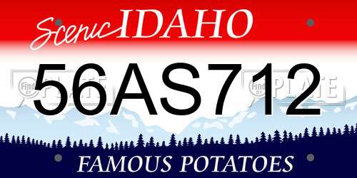 56AS712 Idaho License Plate
