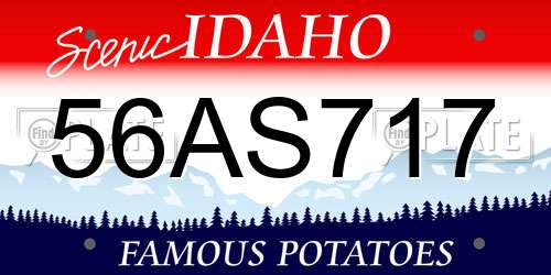 56AS717 Idaho License Plate