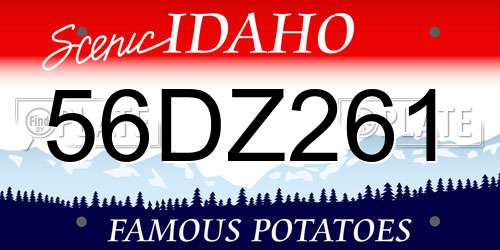 56DZ261 Idaho License Plate