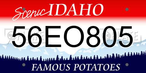 56EO805 Idaho License Plate