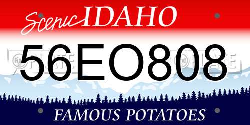 56EO808 Idaho License Plate