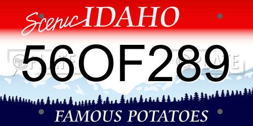 56OF289 Idaho License Plate